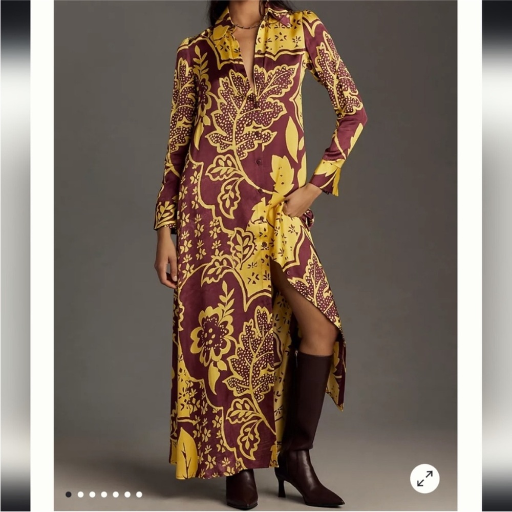 Corey Lynn Calter LONG-SLEEVE PRINTED SHIRT DRESS